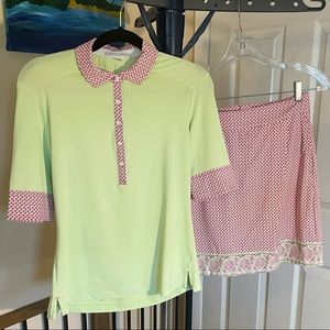 ❤️Fairway & Greene bundle Set Golf Polo top Size Small And Skort size 4